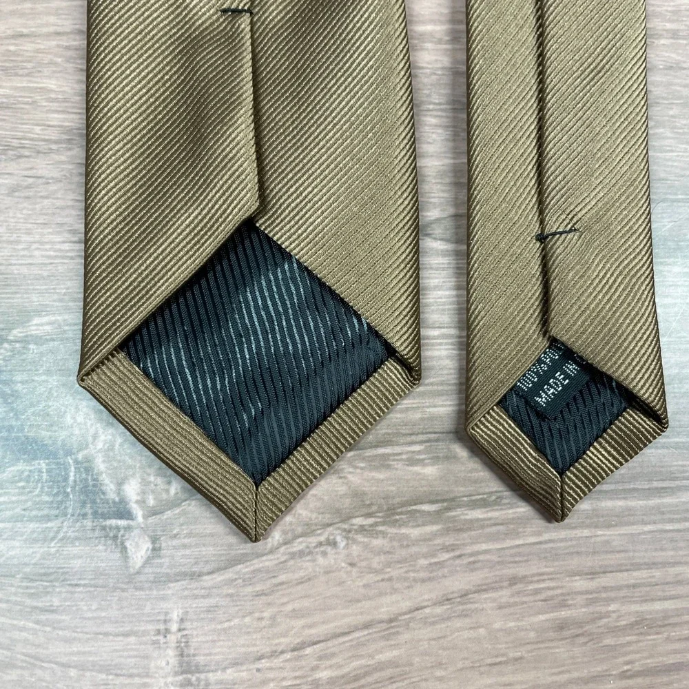 Mens Solid Brown Diagonal Stripe Necktie‎ Polyester Formal Business